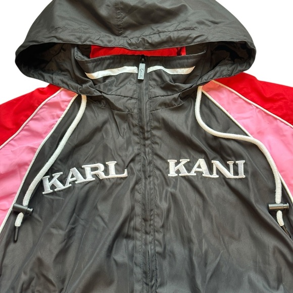 Karl Kani Retro Colorblock Logo Windbreaker Jacket Black/Red/Pink Women’s Small - Picture 3 of 6